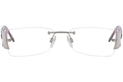 dolce & gabbana rectangle red eyeglasses frame viewed from front angle.