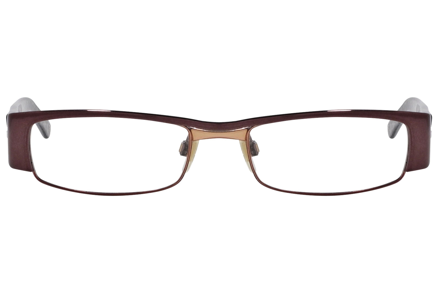 dolce & gabbana rectangle red eyeglasses frame viewed from front angle.