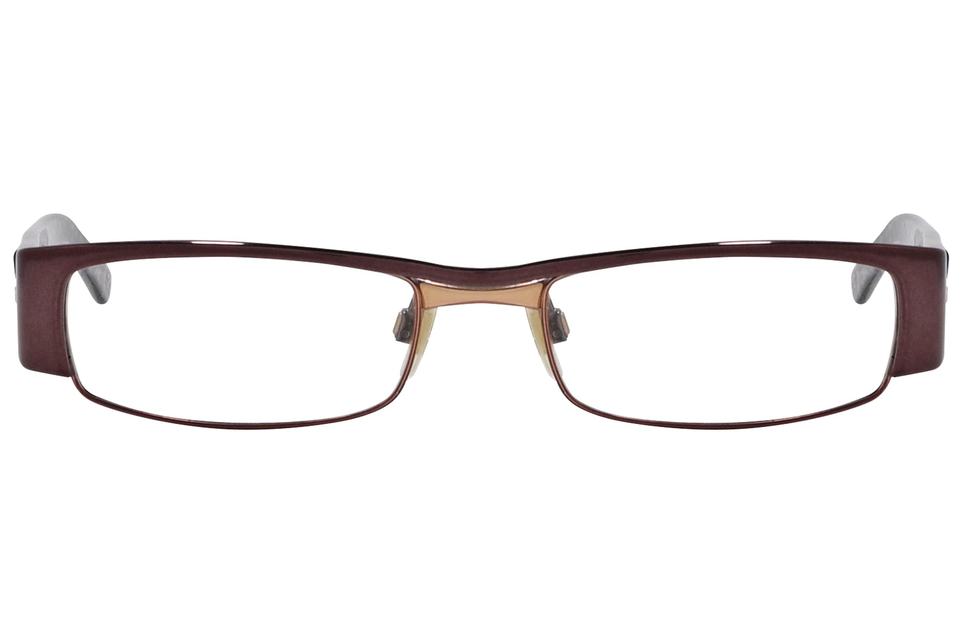 dolce & gabbana rectangle red eyeglasses frame viewed from front angle.