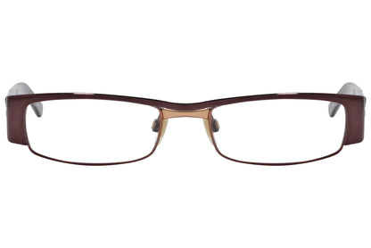 dolce & gabbana rectangle red eyeglasses frame viewed from front angle.