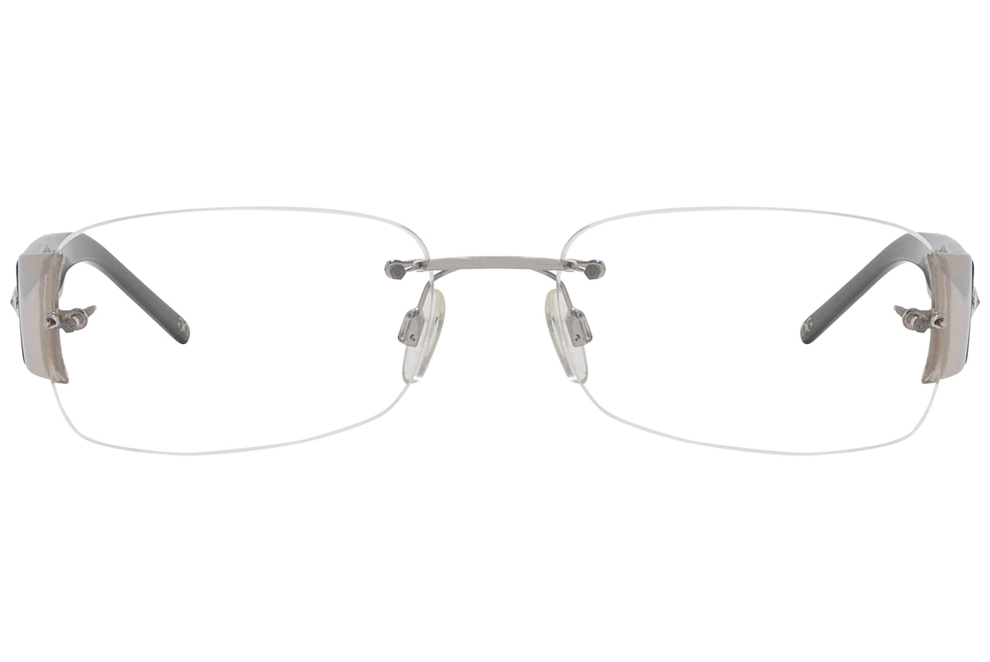 dolce & gabbana rectangle black eyeglasses frame viewed from front angle.