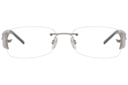 dolce & gabbana rectangle black eyeglasses frame viewed from front angle.