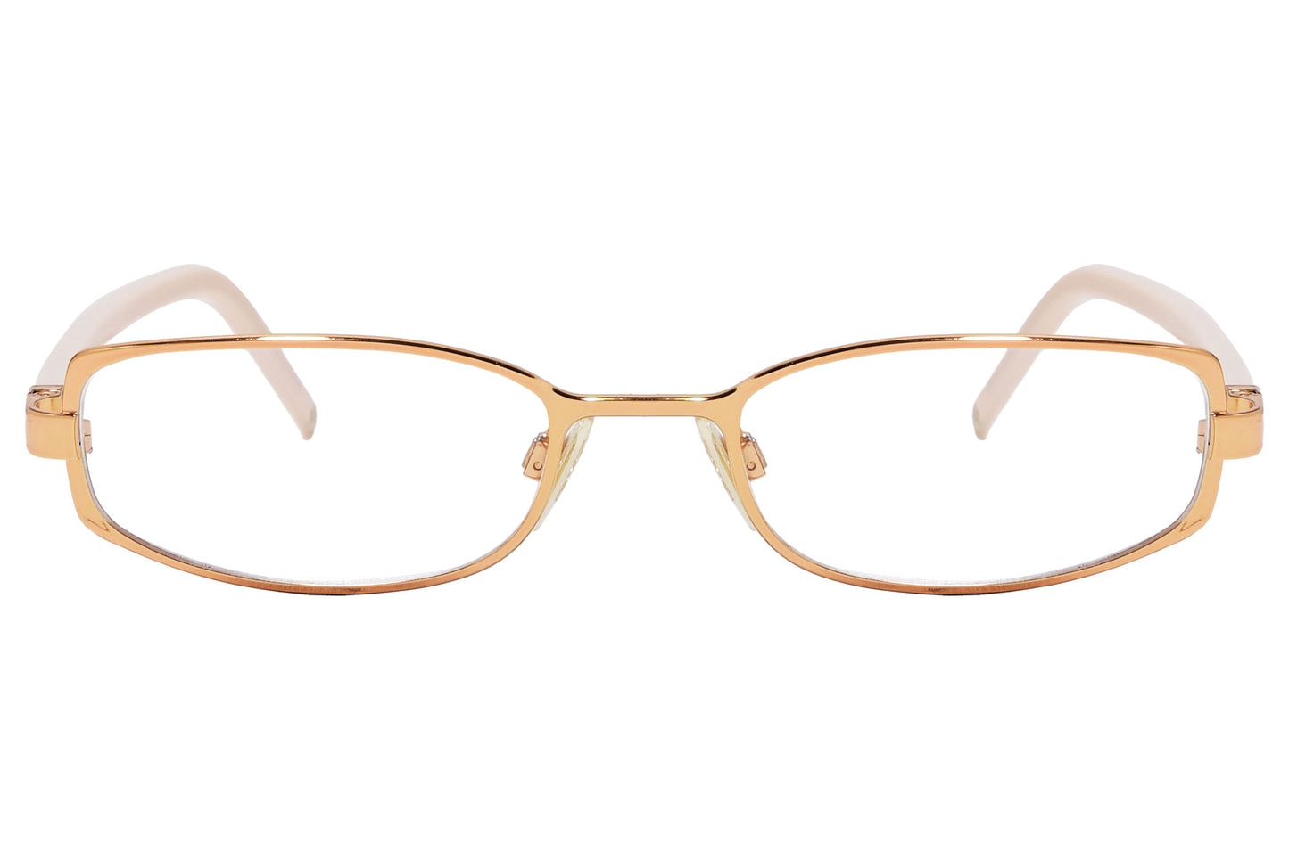 D&G Oval Gold Eyeglasses Frame Viewed From Front Angle.