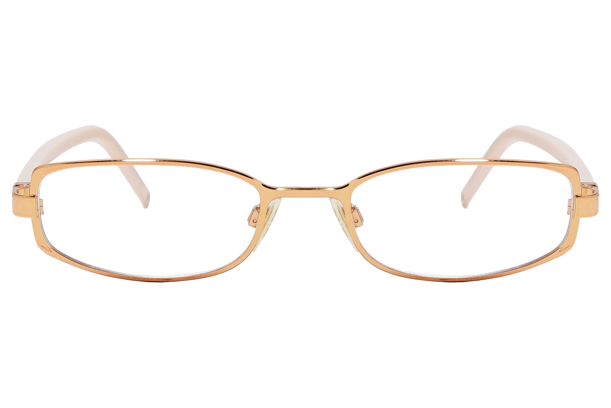 D&G Oval Gold Eyeglasses Frame Viewed From Front Angle.