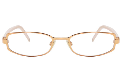 D&G Oval Gold Eyeglasses Frame Viewed From Front Angle.