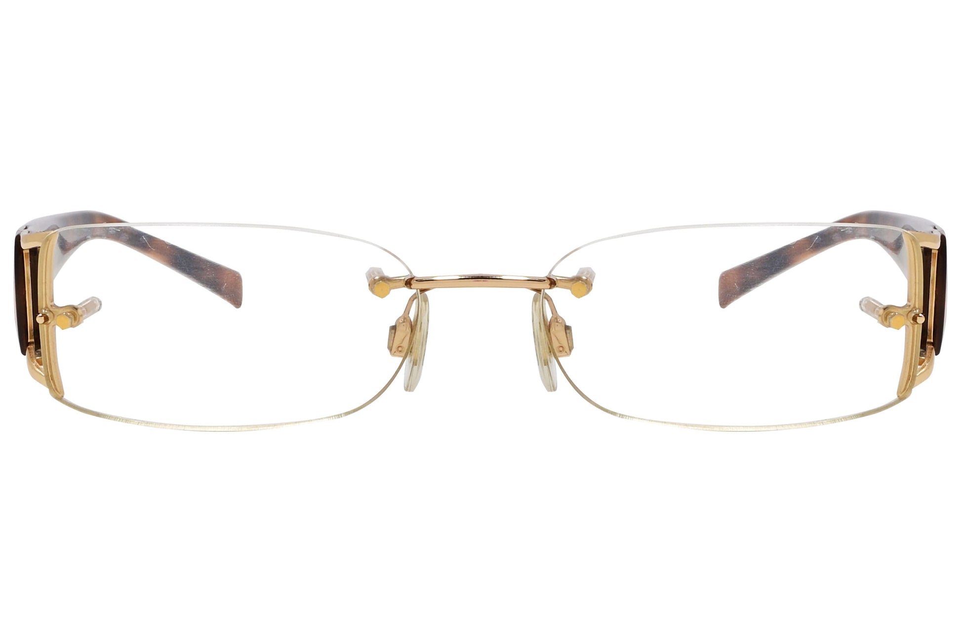 D&G Wrap Around Tortoise Eyeglasses Frame Viewed From Front Angle.