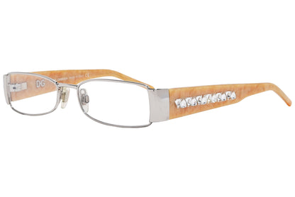 D&G Wrap Around Orange Eyeglasses Frame Viewed From A 45-Degree Angle.