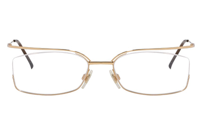 D&G Rectangle Gold Eyeglasses Frame Viewed From Front Angle.