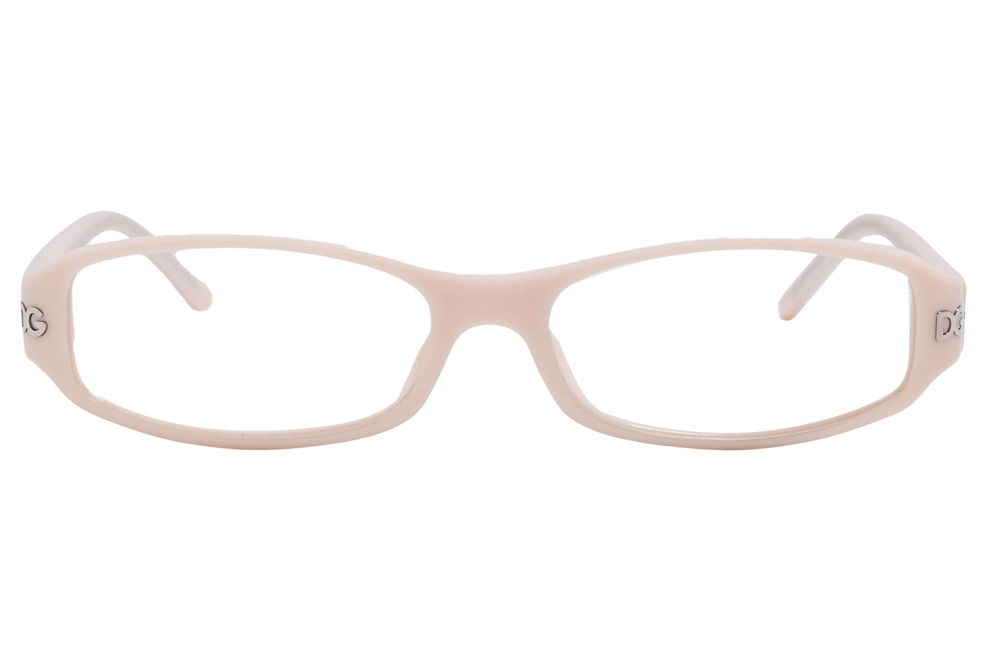 D&G Rectangle Pink Eyeglasses Frame Viewed From Front Angle.