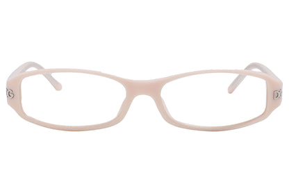 D&G Rectangle Pink Eyeglasses Frame Viewed From Front Angle.