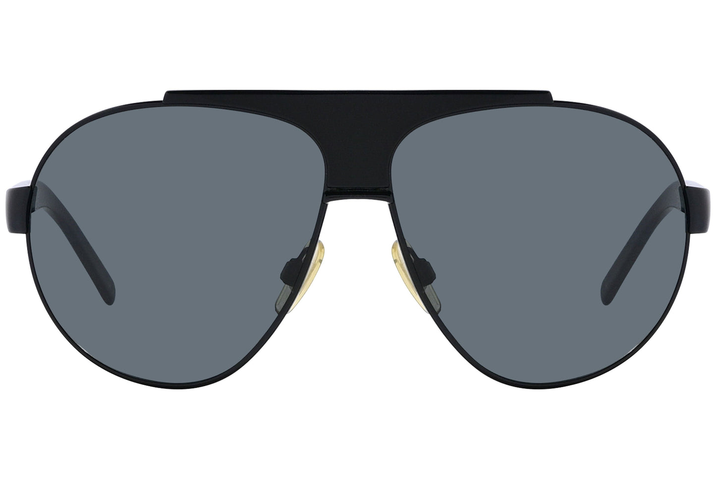 Dolce & Gabbana Black Color Aviator Sunglasses Viewed From Front Angle.