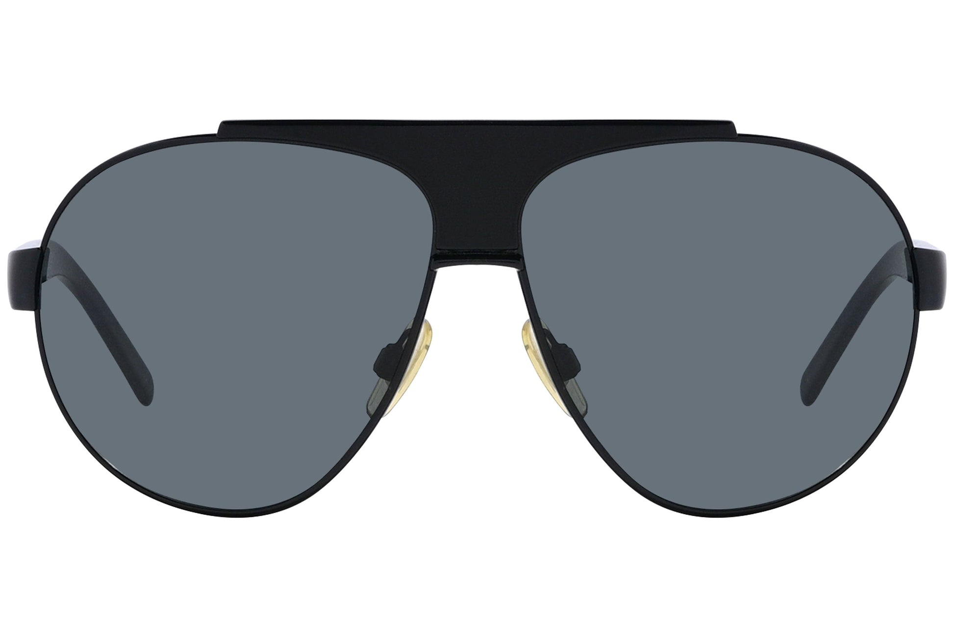 Dolce & Gabbana Black Color Aviator Sunglasses Viewed From Front Angle.