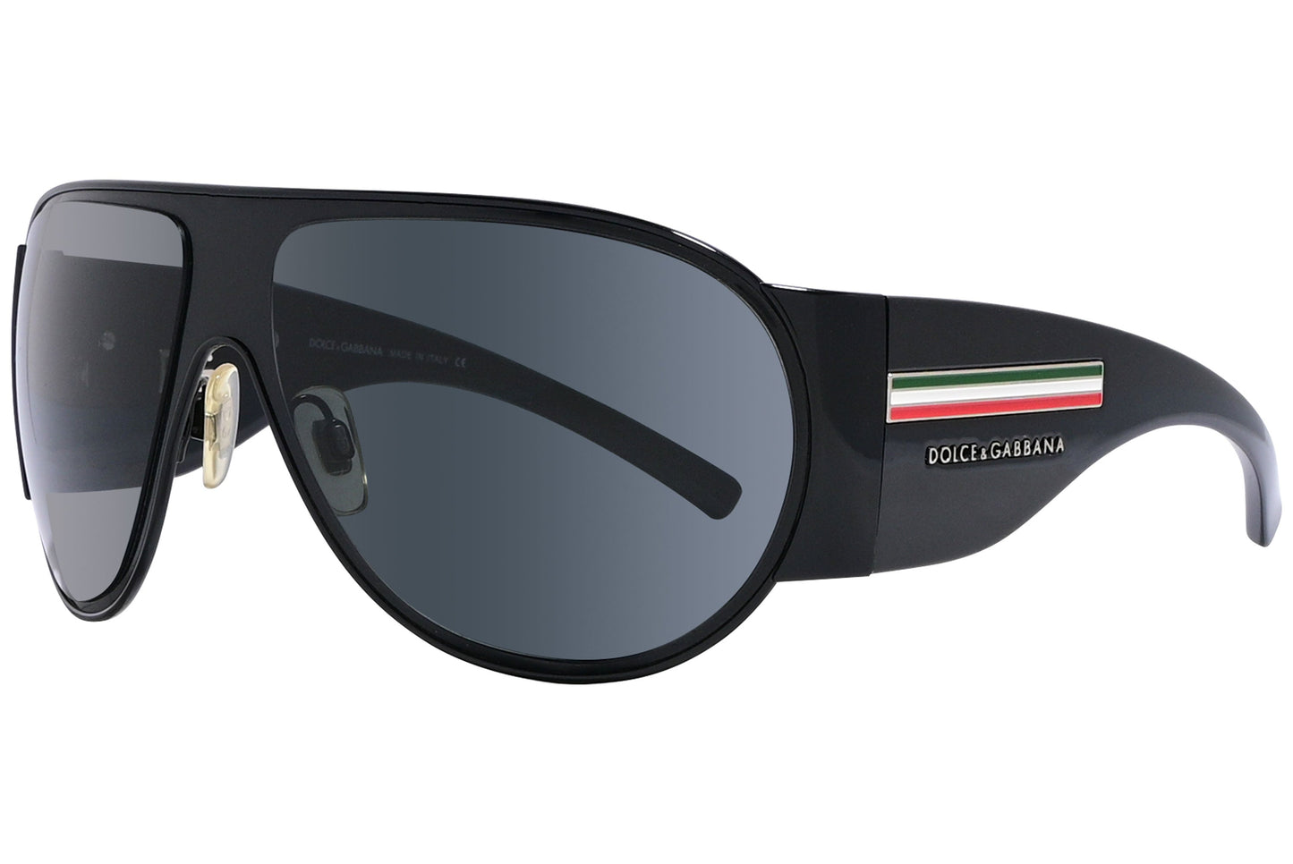 Dolce & Gabbana Black Color Aviator Sunglasses Viewed From A 45-Degree Angle.