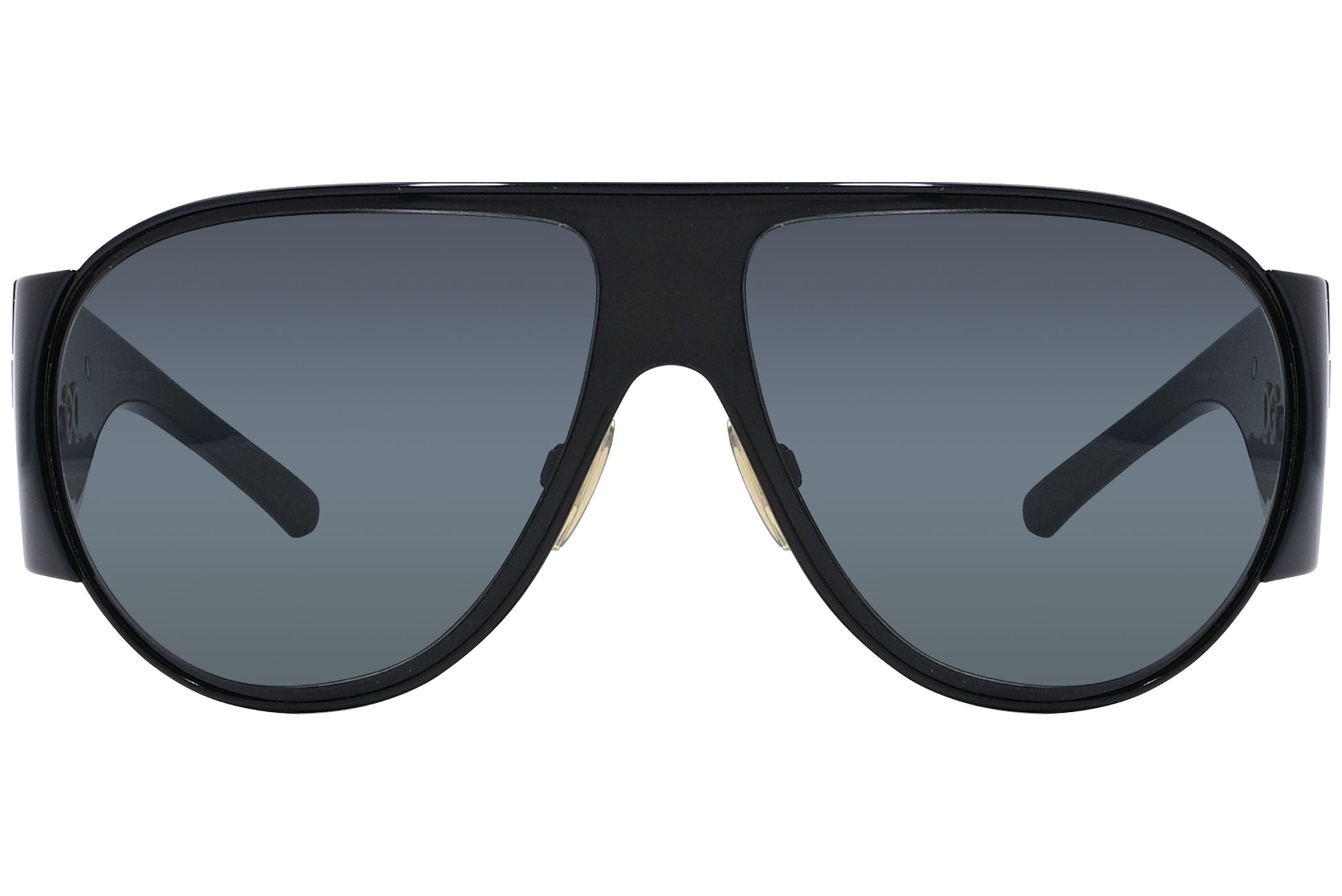 Dolce & Gabbana Black Color Aviator Sunglasses Viewed From Front Angle.