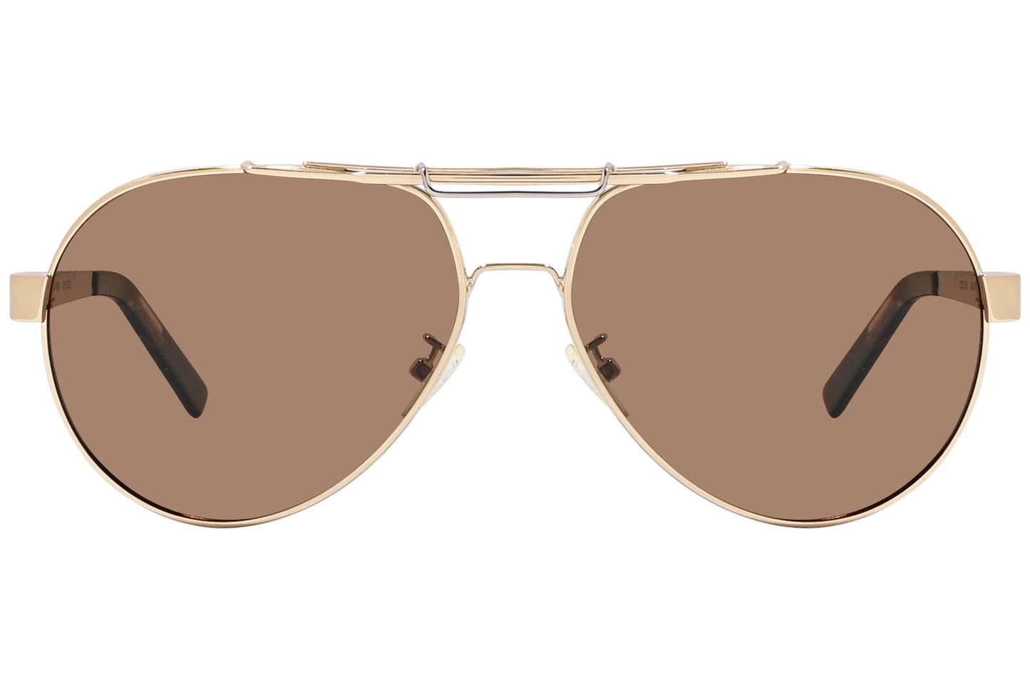 Dolce & Gabbana Gold Color Aviator Sunglasses Viewed From Front Angle.