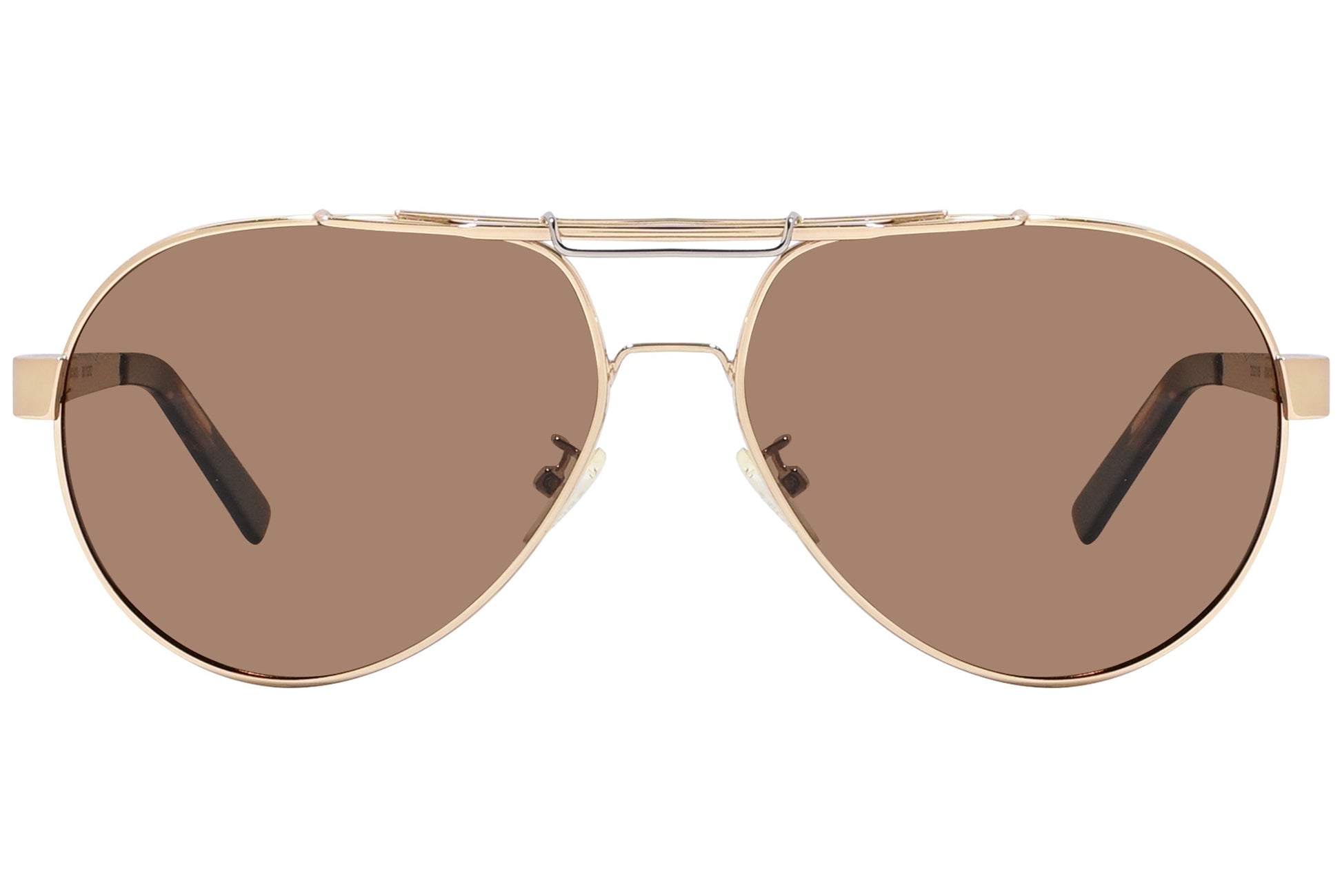 Dolce & Gabbana Gold Color Aviator Sunglasses Viewed From Front Angle.