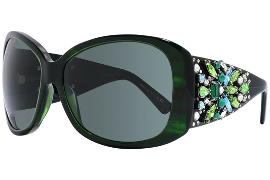 Dolce & Gabbana Green Color Geometric Sunglasses Viewed From A 45-Degree Angle.