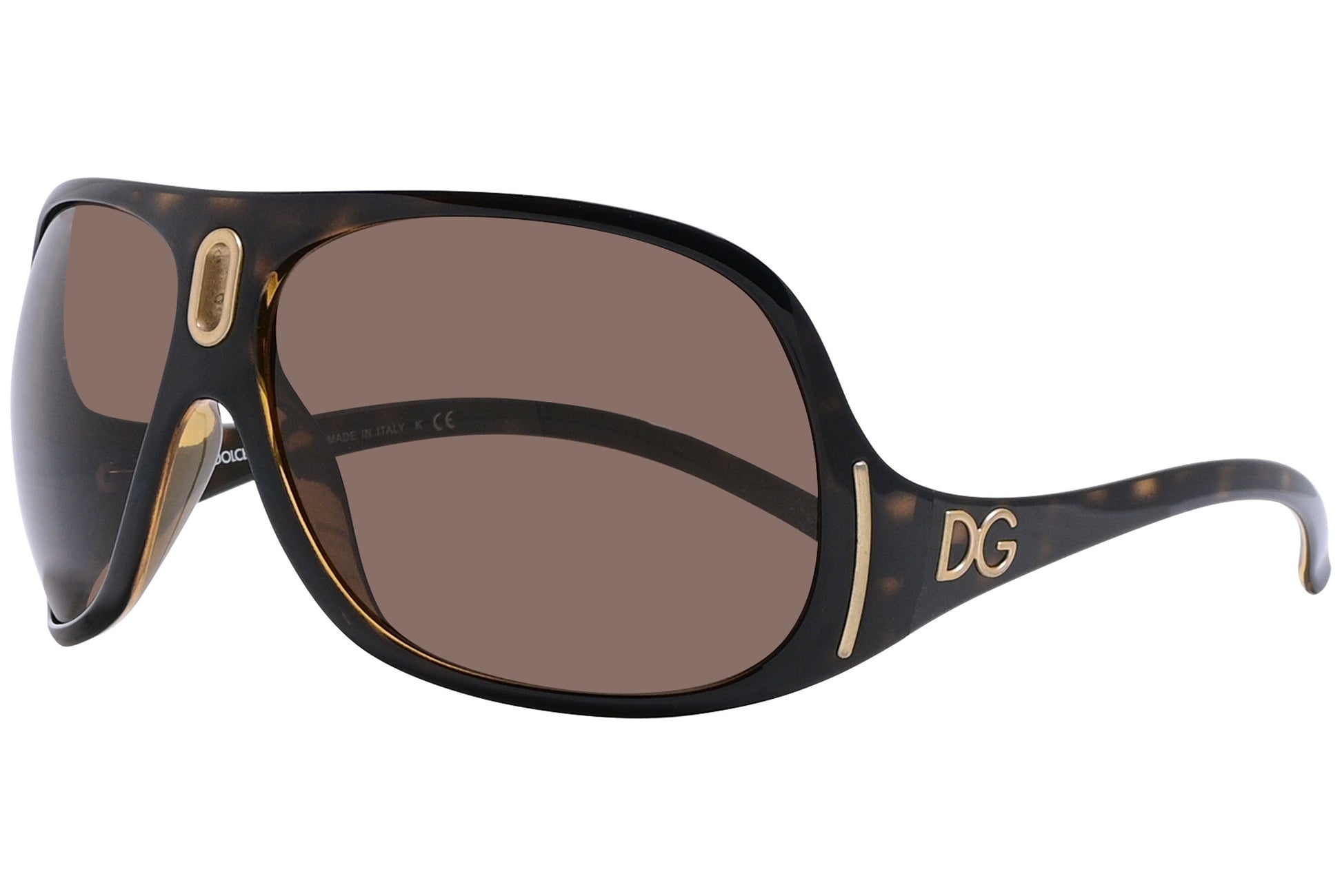 Dolce & Gabbana Tortoise Color Aviator Sunglasses Viewed From A 45-Degree Angle.