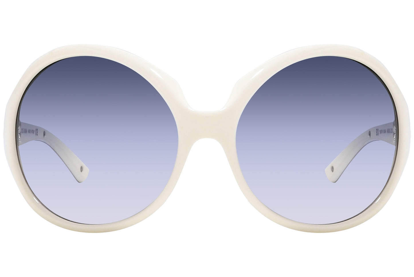 Dolce & Gabbana White Color Oval Sunglasses Viewed From Front Angle.