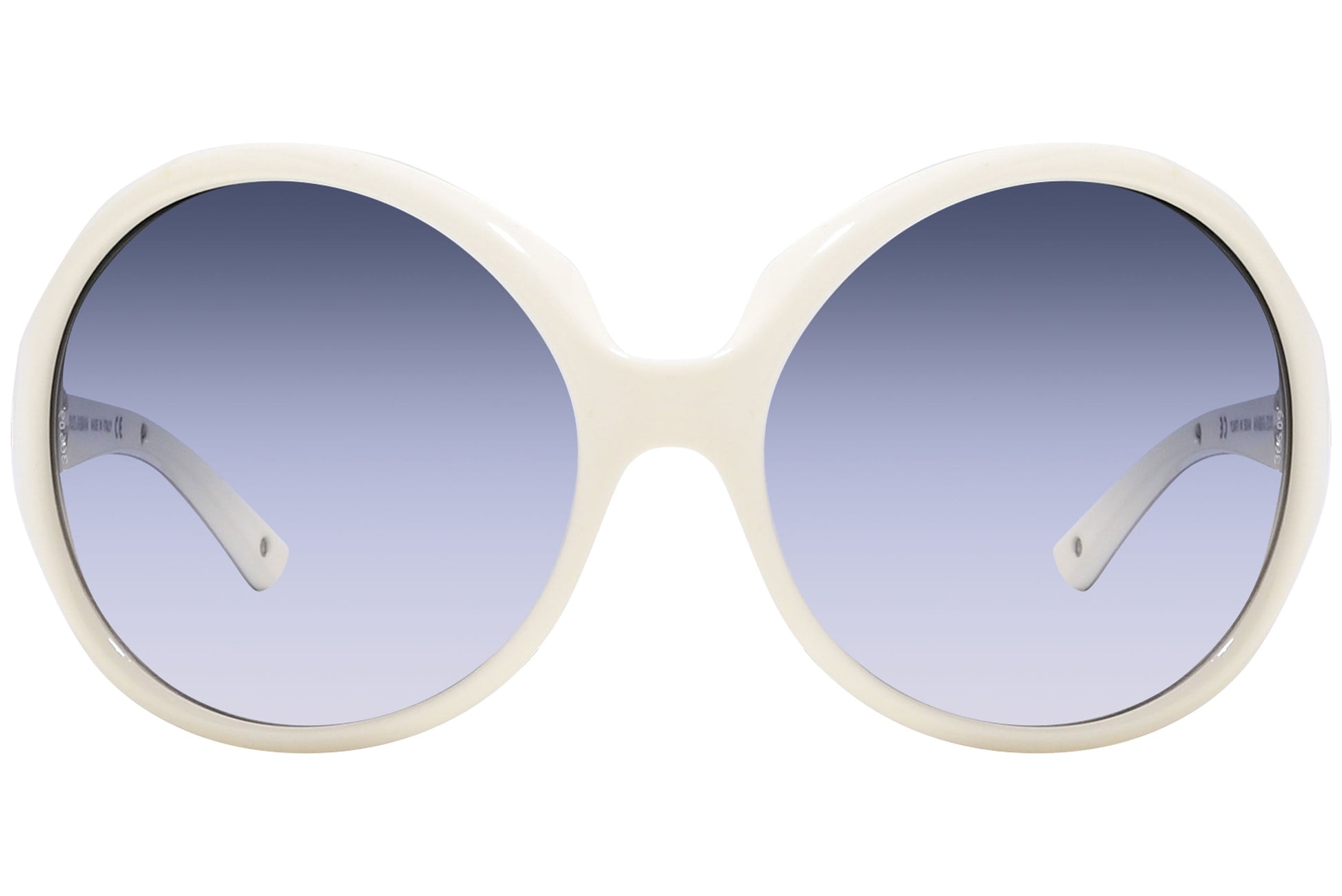 Dolce & Gabbana White Color Oval Sunglasses Viewed From Front Angle.