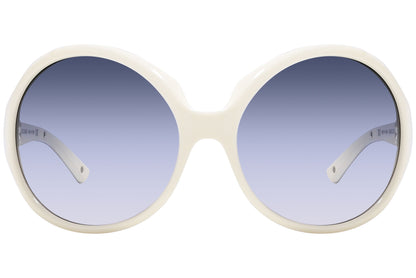 Dolce & Gabbana White Color Oval Sunglasses Viewed From Front Angle.