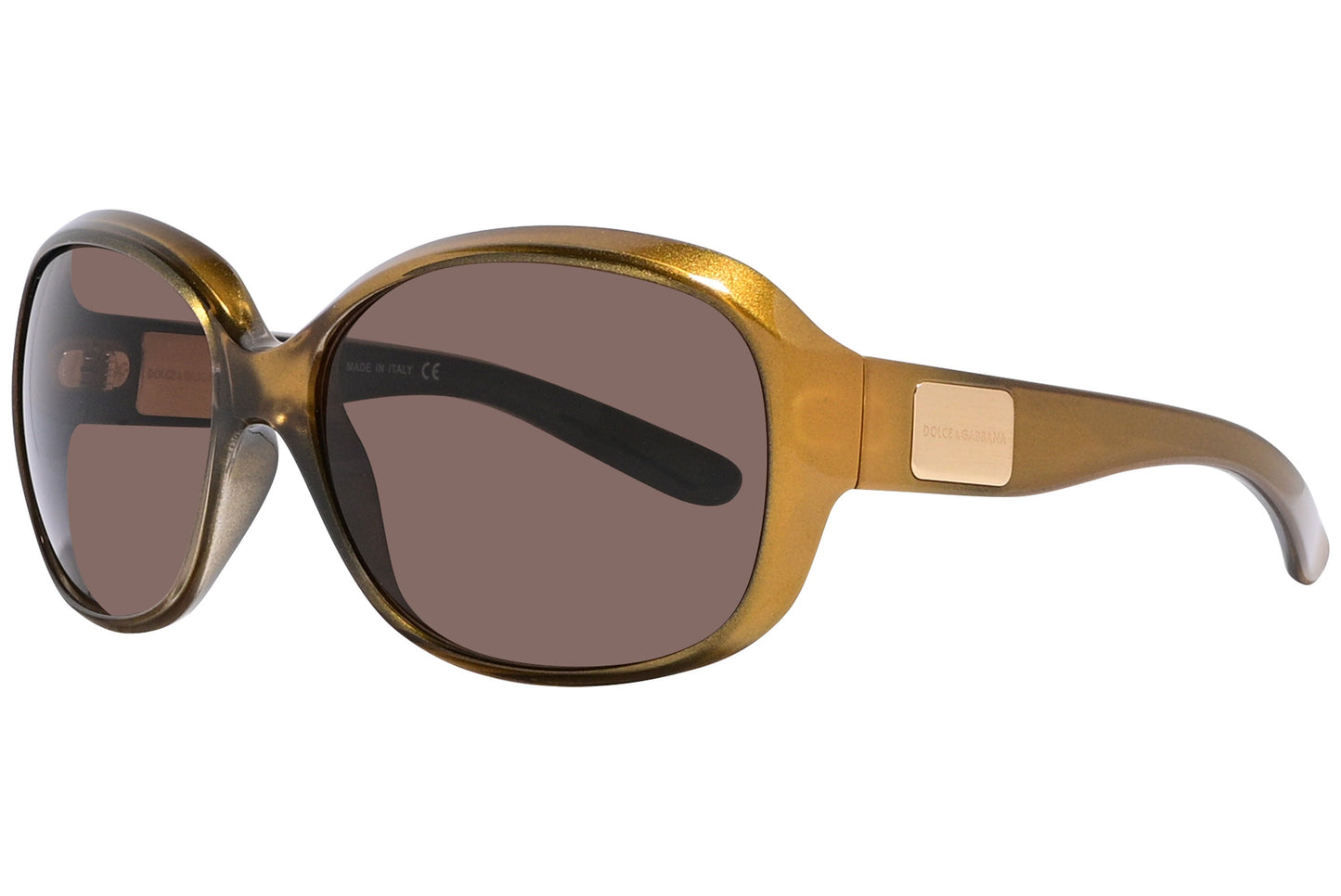 Dolce & Gabbana Gold Color Square Sunglasses Viewed From A 45-Degree Angle.