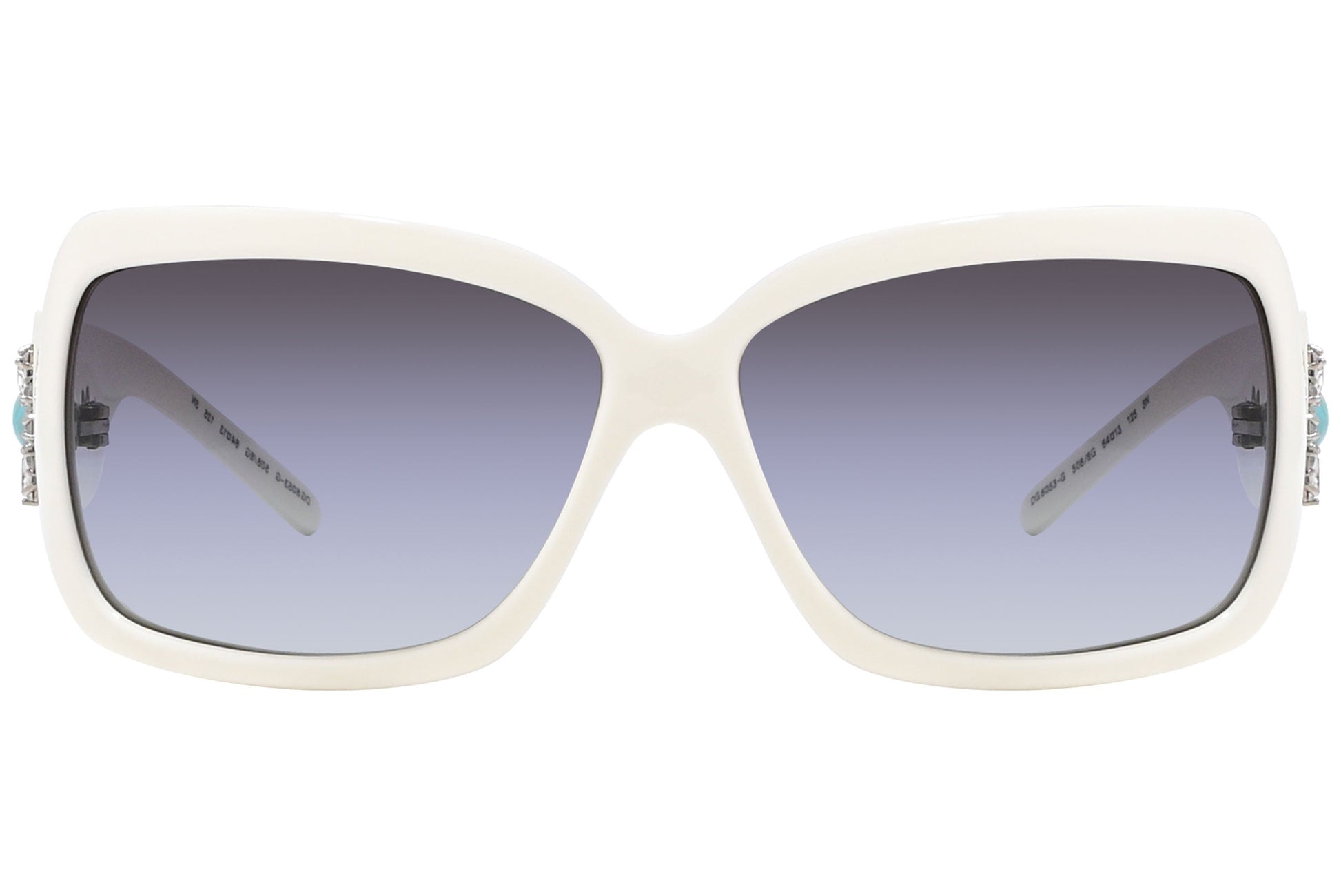 Dolce & Gabbana White Color Rectangle Sunglasses Viewed From Front Angle.