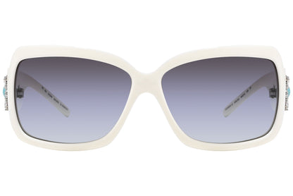 Dolce & Gabbana White Color Rectangle Sunglasses Viewed From Front Angle.