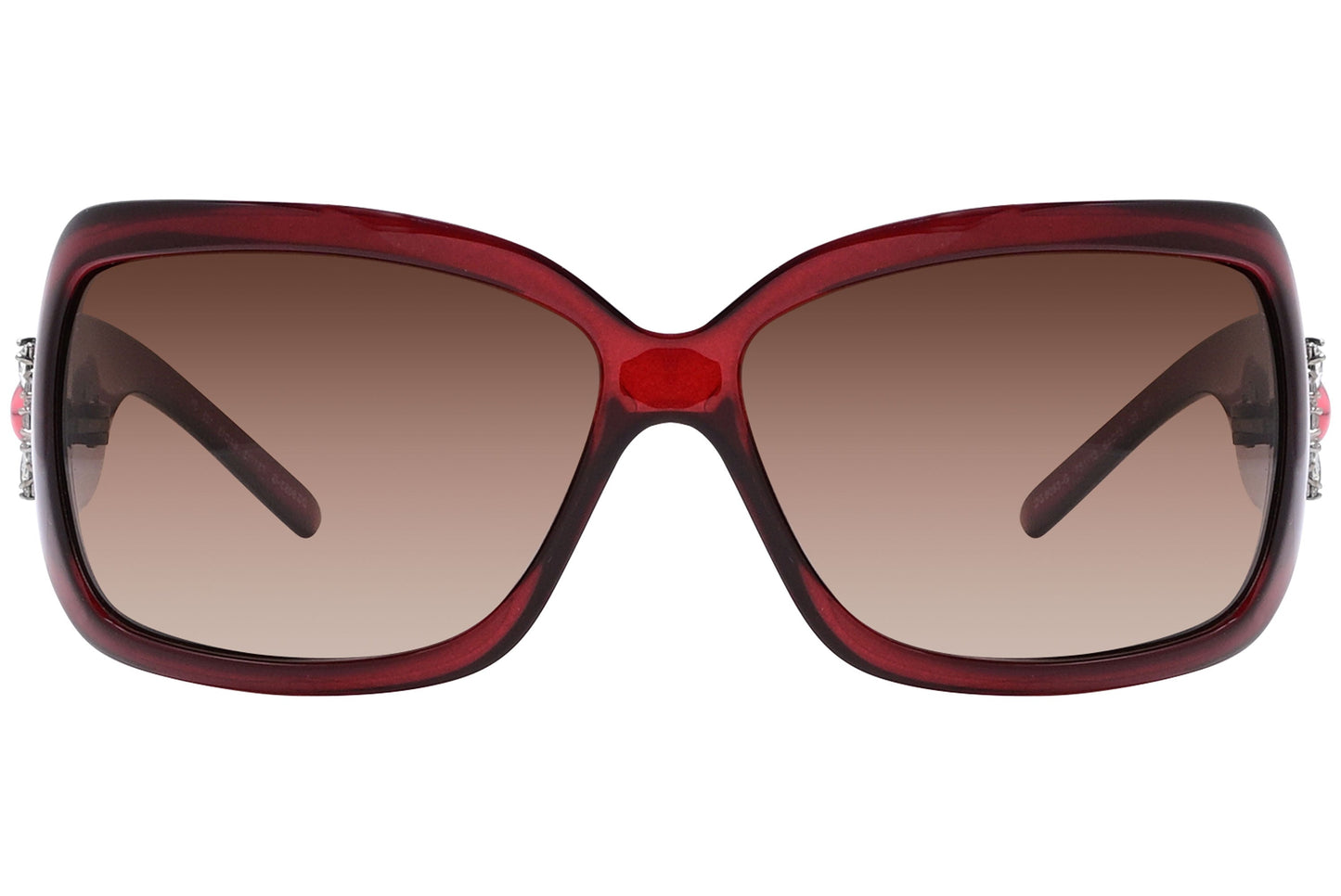 Dolce & Gabbana Red Color Rectangle Sunglasses Viewed From Front Angle.