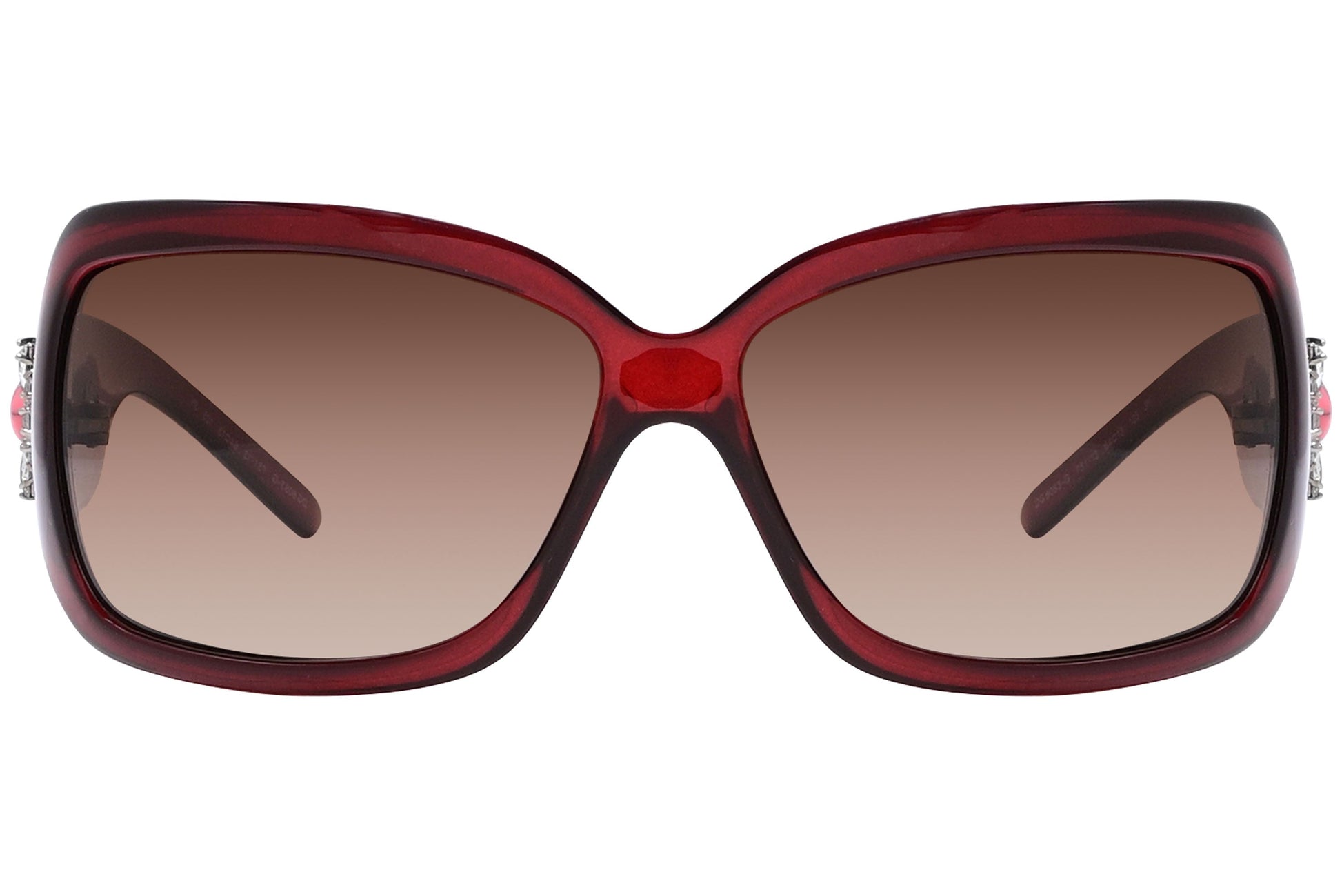 Dolce & Gabbana Red Color Rectangle Sunglasses Viewed From Front Angle.