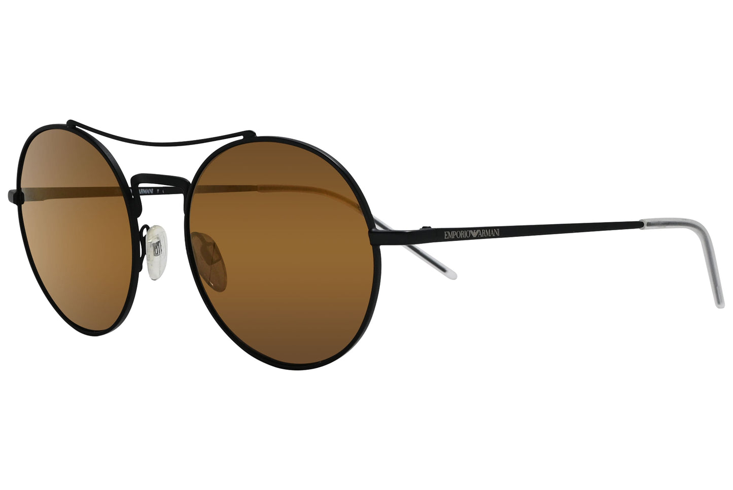 Emporio Armani Black Color Aviator Sunglasses Viewed From A 45-Degree Angle.