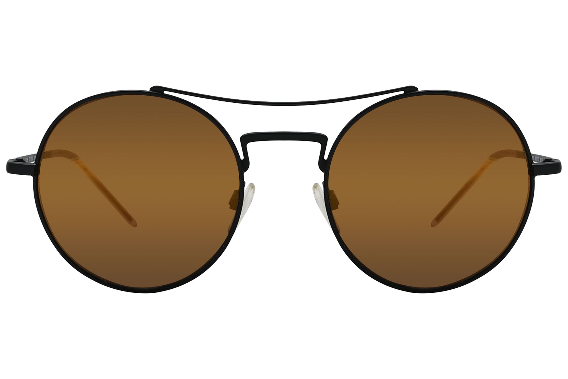 Emporio Armani Black Color Aviator Sunglasses Viewed From front Angle.