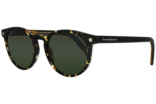 Ermenegildo Zegna Round Tortoise Sunglasses Model: EZ0172-52N Side View