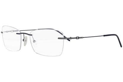 escada rimless black eyeglasses frame viewed from a 45-degree angle.