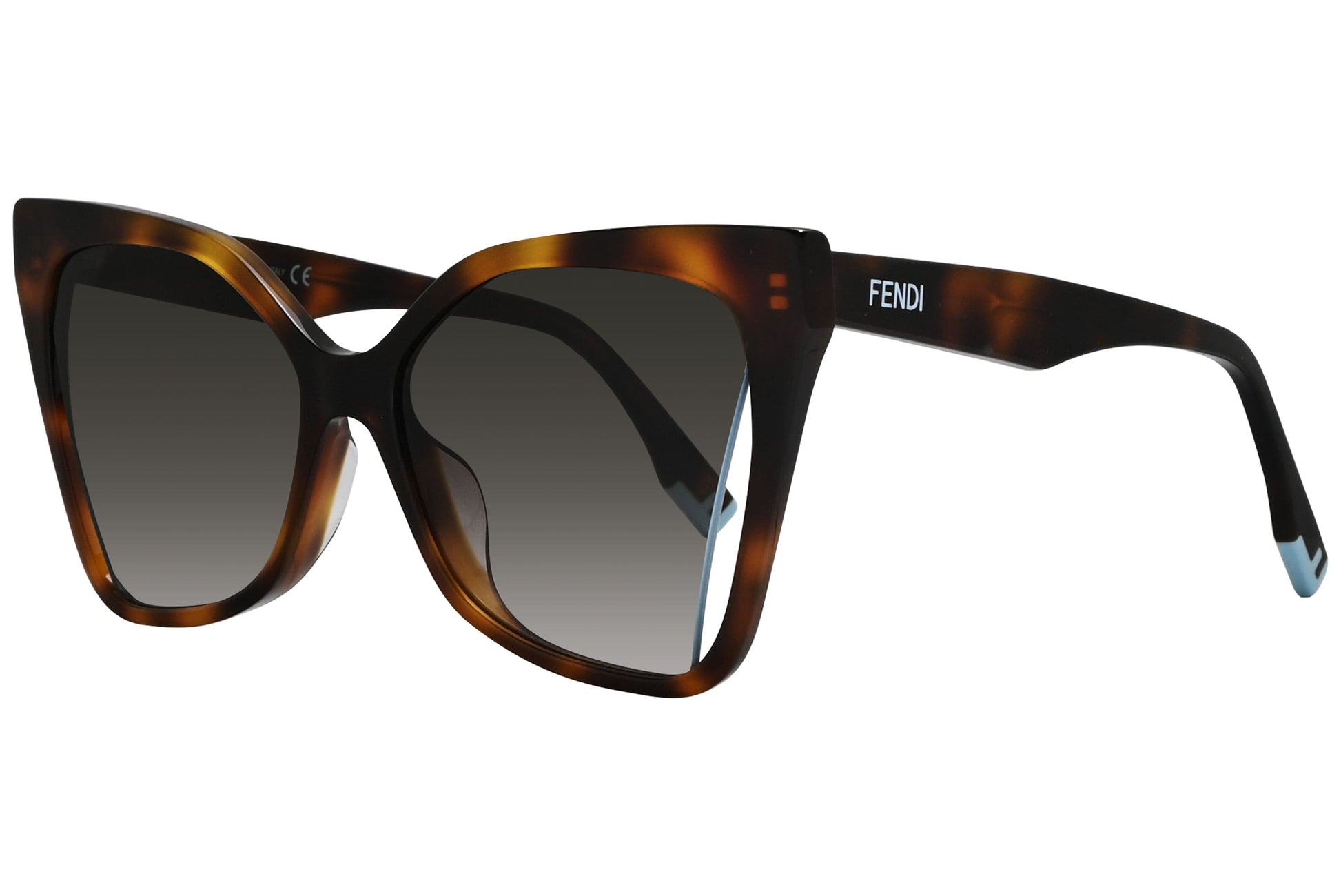 Fendi Cat-eye Tortoise Sunglasses Model: FE40010U-53F Side View