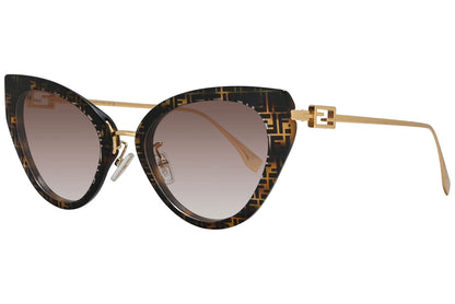 Fendi Cat-eye Gold Sunglasses Model: FE40014U-55F Side View