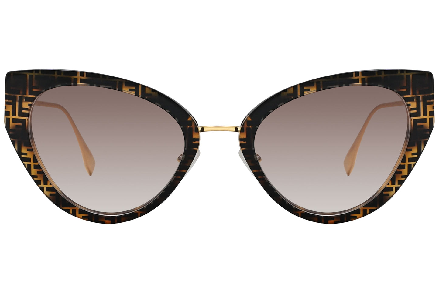 Fendi Cat-eye Gold Sunglasses Model: FE40014U-55F Front View