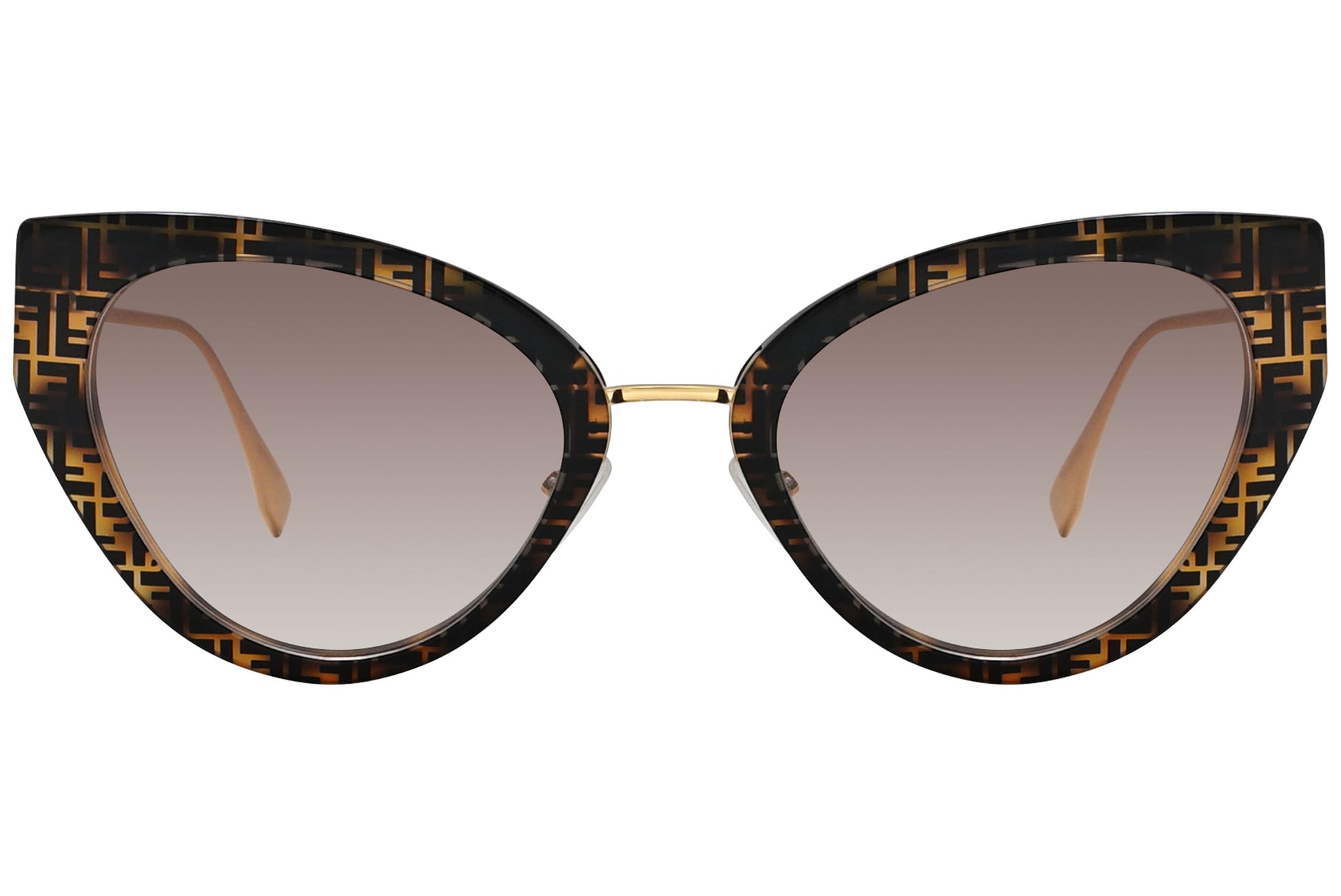 Fendi Cat-eye Gold Sunglasses Model: FE40014U-55F Front View