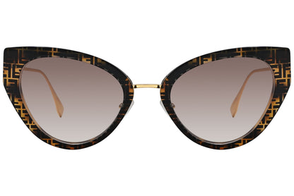 Fendi Cat-eye Gold Sunglasses Model: FE40014U-55F Front View