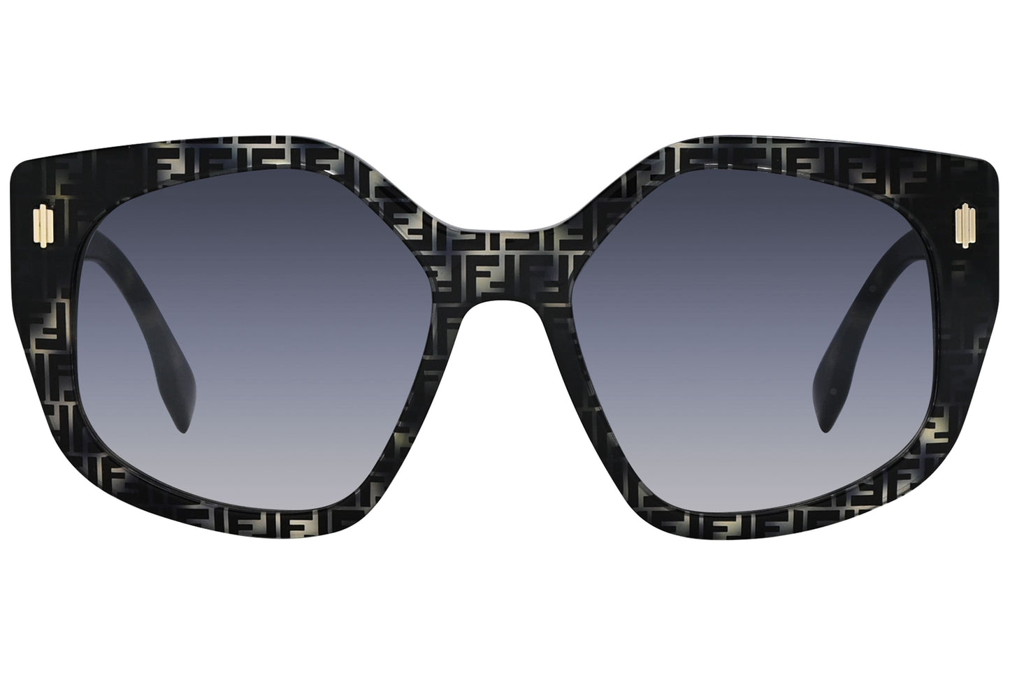 Fendi Geometric Black Sunglasses Model: FE40017I-55B Front View