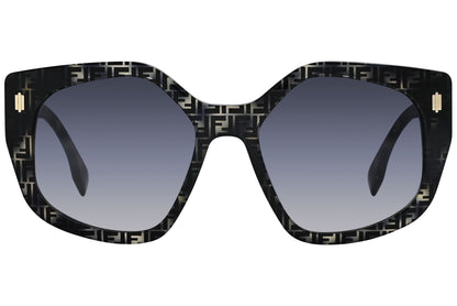 Fendi Geometric Black Sunglasses Model: FE40017I-55B Front View