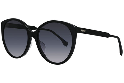 Fendi Round Black Sunglasses Model: FE40029U-01B Side View