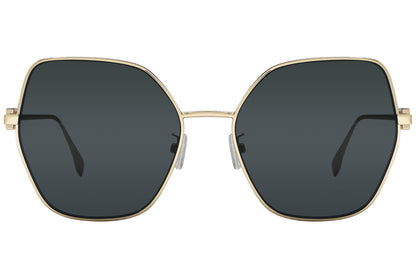 Fendi Geometric Gold Sunglasses Model: FE40033U-10A Front View