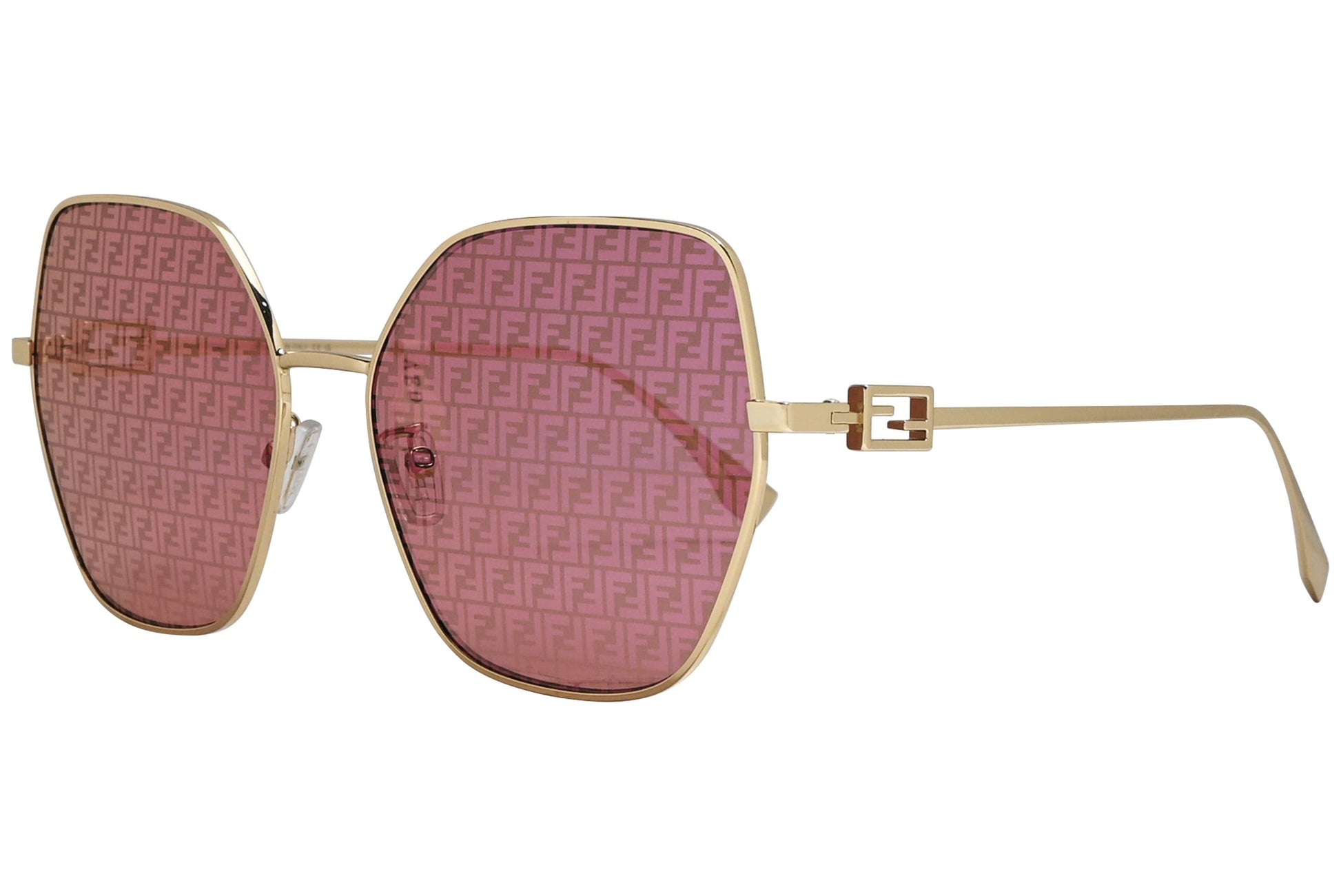 Fendi Geometric Pink Sunglasses Model: FE40033U-10U Side View