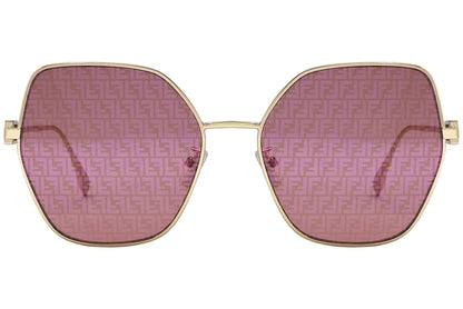 Fendi Geometric Pink Sunglasses Model: FE40033U-10U Front View