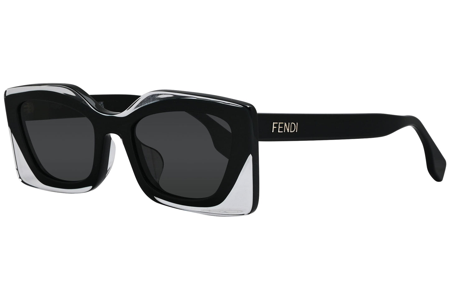 Fendi Rectangle Black Sunglasses Model: FE40034U-01A Side View