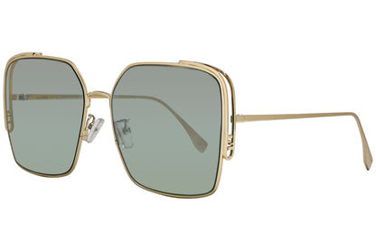 Fendi Square Gold Sunglasses Model: FE40038U-10Q Side View