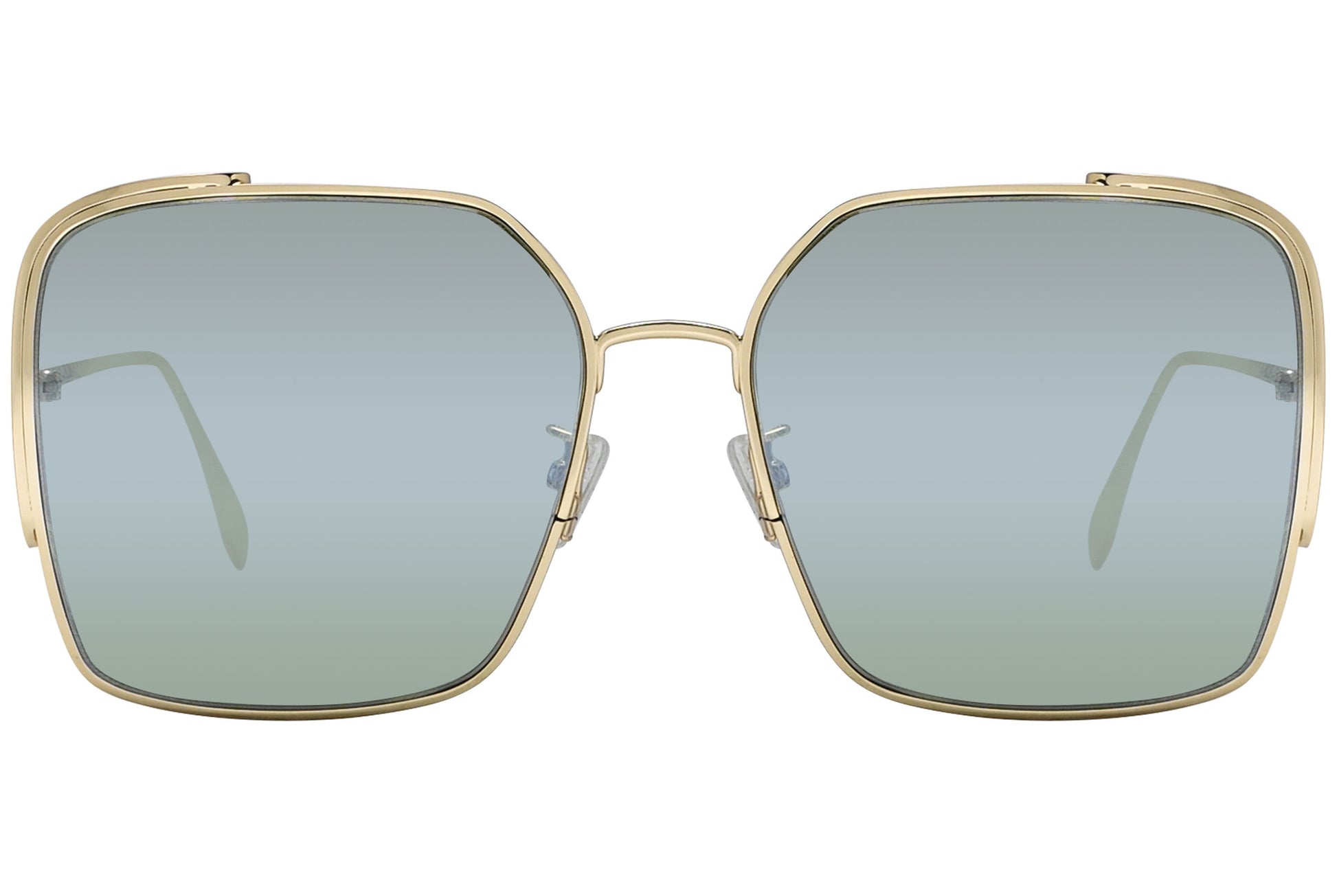 Fendi Square Gold Sunglasses Model: FE40038U-10Q Front View