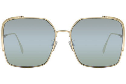 Fendi Square Gold Sunglasses Model: FE40038U-10Q Front View