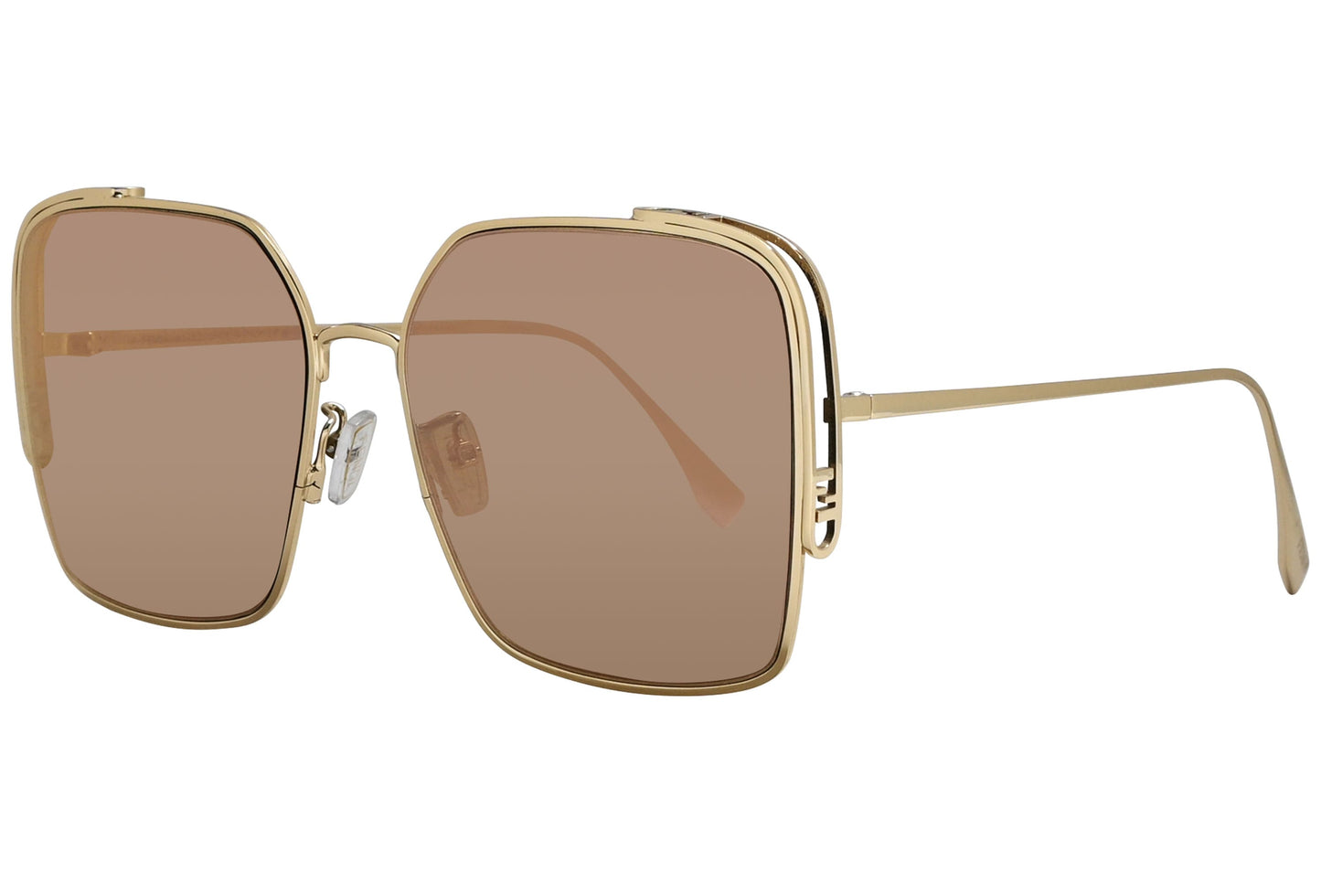 Fendi Square Gold Sunglasses Model: FE40038U-10Y Side View